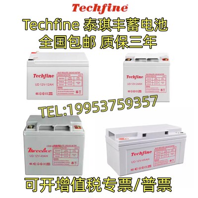 Techfine泰琪丰蓄电池UD12V-17AH安防7.2AH9A12A24AH38AH40AH65AH