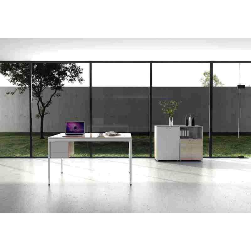 时尚简约物品摆放桌现代风格可升降多功能圆管四脚办公桌