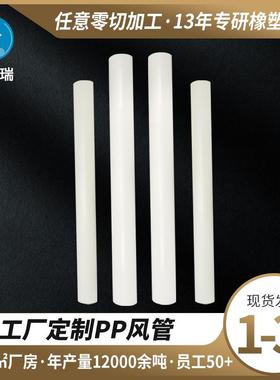 直销白色圆形pp管道化工废气通风塑料管化工耐酸碱聚丙烯pp管