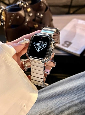 1355适用iwatch9表带s10不锈钢苹果applewatch8表带se765男女新款