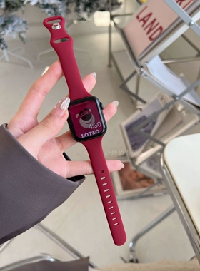 多彩百搭蝴蝶细款小蛮腰硅胶适用于苹果s10表带女款Applewatch9s7