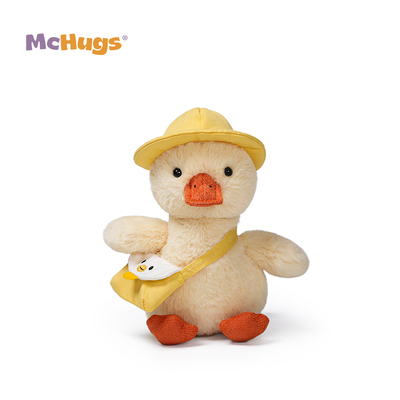 McHugs上学鸭子毛绒玩偶娃娃睡觉抱枕娃娃公仔玩具可爱生日礼物