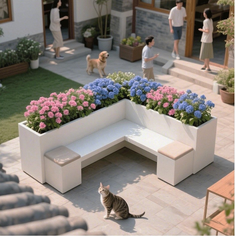 阳台不锈钢座椅花箱组合坐凳户外庭院商业街隔断铁艺卡座花槽花池,商业/办公家具,花坛/花箱,淘宝优惠券,粉丝福利购,淘宝优惠卷