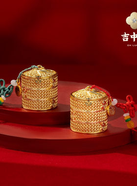 吉中吉·铜《蒸蒸日上》桌面摆件新中式入户玄关客厅置物架装饰品