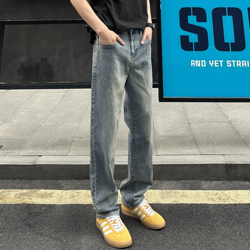 美式潮流百搭直筒牛仔裤