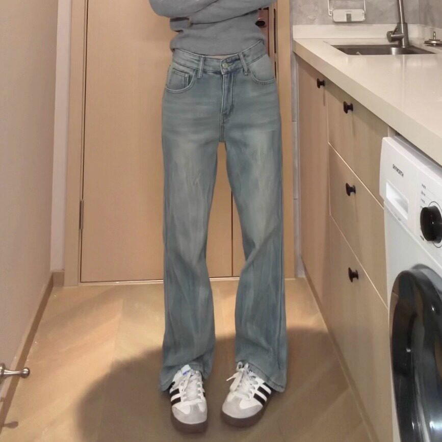 QUALCOMM百搭水洗蓝牛仔长裤