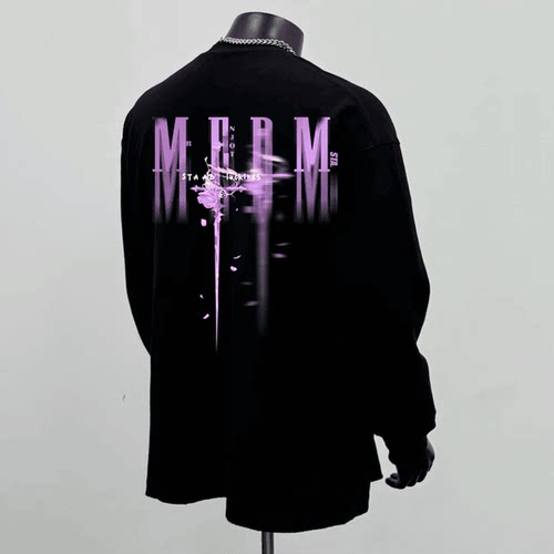 STA.MEDM联名玫瑰字母印花t恤男