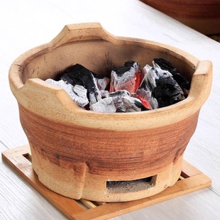 老式迷你泥炉炭烤炉家用木炭炉子烧炭烧烤烤肉陶土炭炉小土炉碳炉