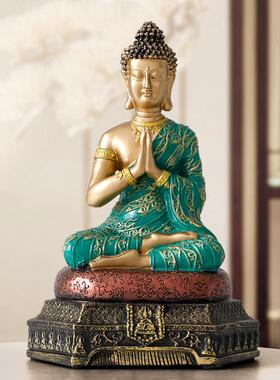 新中式如来佛祖佛像摆件客厅玄关柜保平安禅意家居装饰工艺品摆设