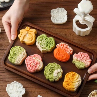 月饼按压模具冰皮月饼流心磨具75g50g 家用广式 新款 月饼模具手压式