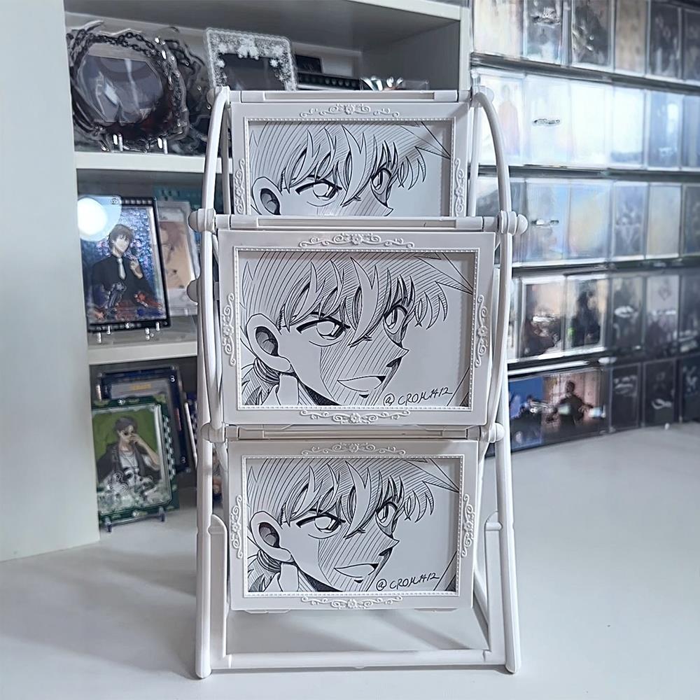 摩天轮旋转相框摆台高级感小卡展示架谷子收纳谷美吧唧展示框可爱