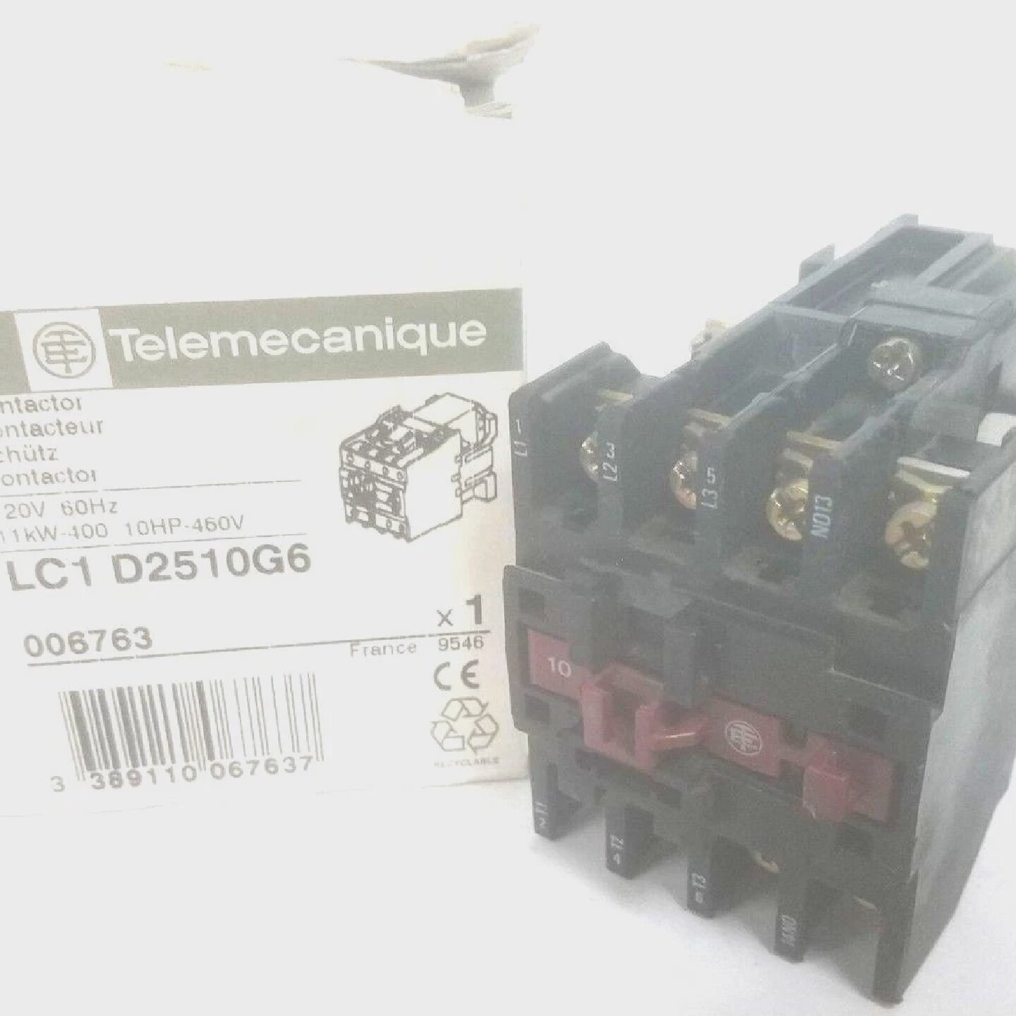 全新带盒TELEMECANIQUELC1D2510G6接触器120V60HZ006763LC1D2510G
