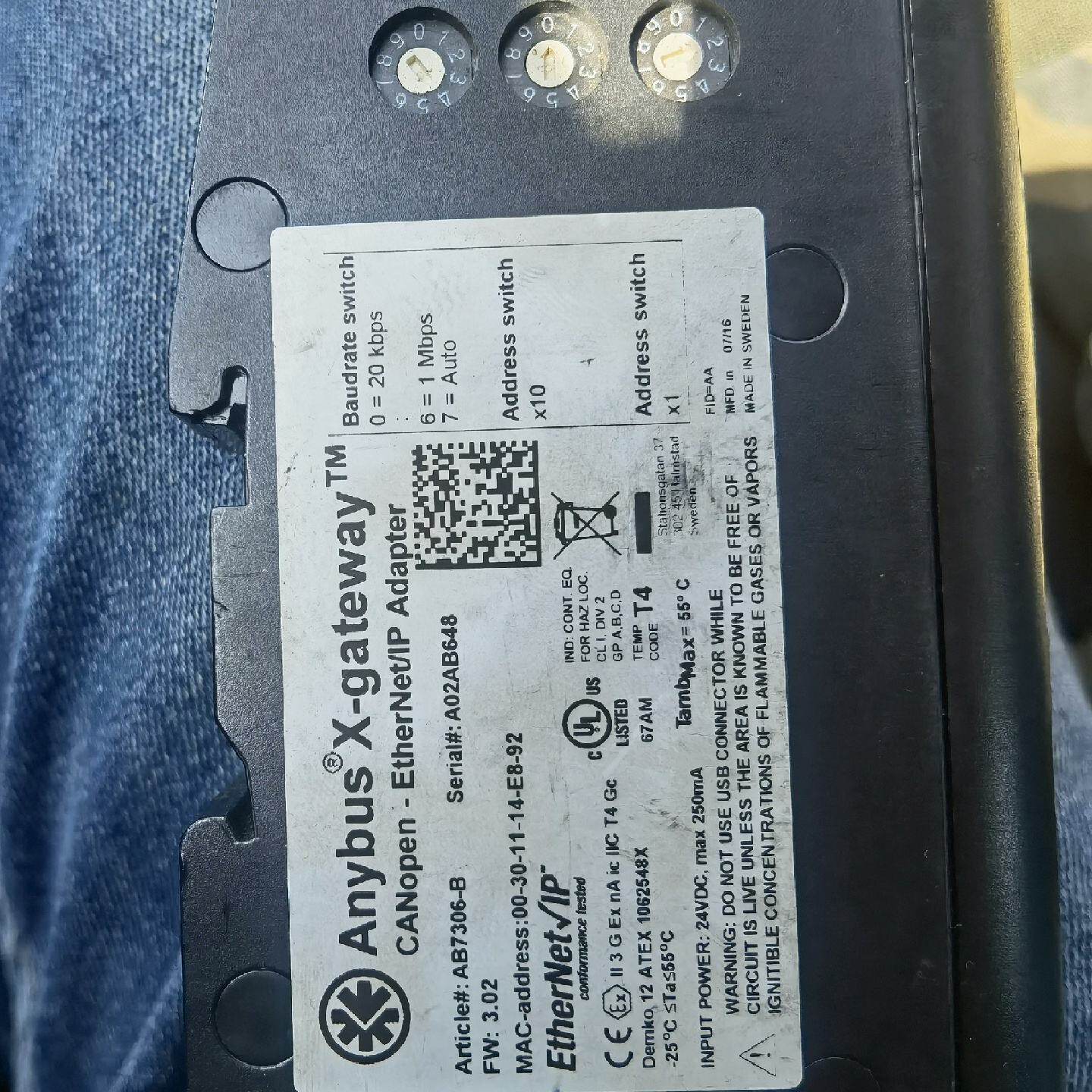 ANYBUS网关模块AB7306B