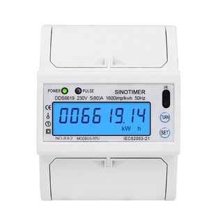 背光DDS6619 电能表RS485通讯 014导轨式 液晶显示单相4P电子式