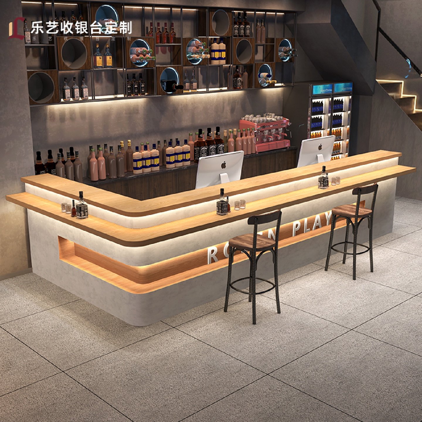 工业风酒吧吧台桌咖啡厅烧烤店清吧酒馆前台接待台收银台定制