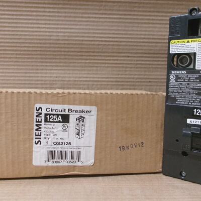 NEW Siemens QS QS2125 2 Pole 125 Amp 240V Circuit Breaker NO