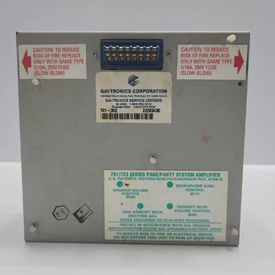 GAITRONICS 701723 SERIES PAGEPARTY SYSTEM AMPLIFIER 701302