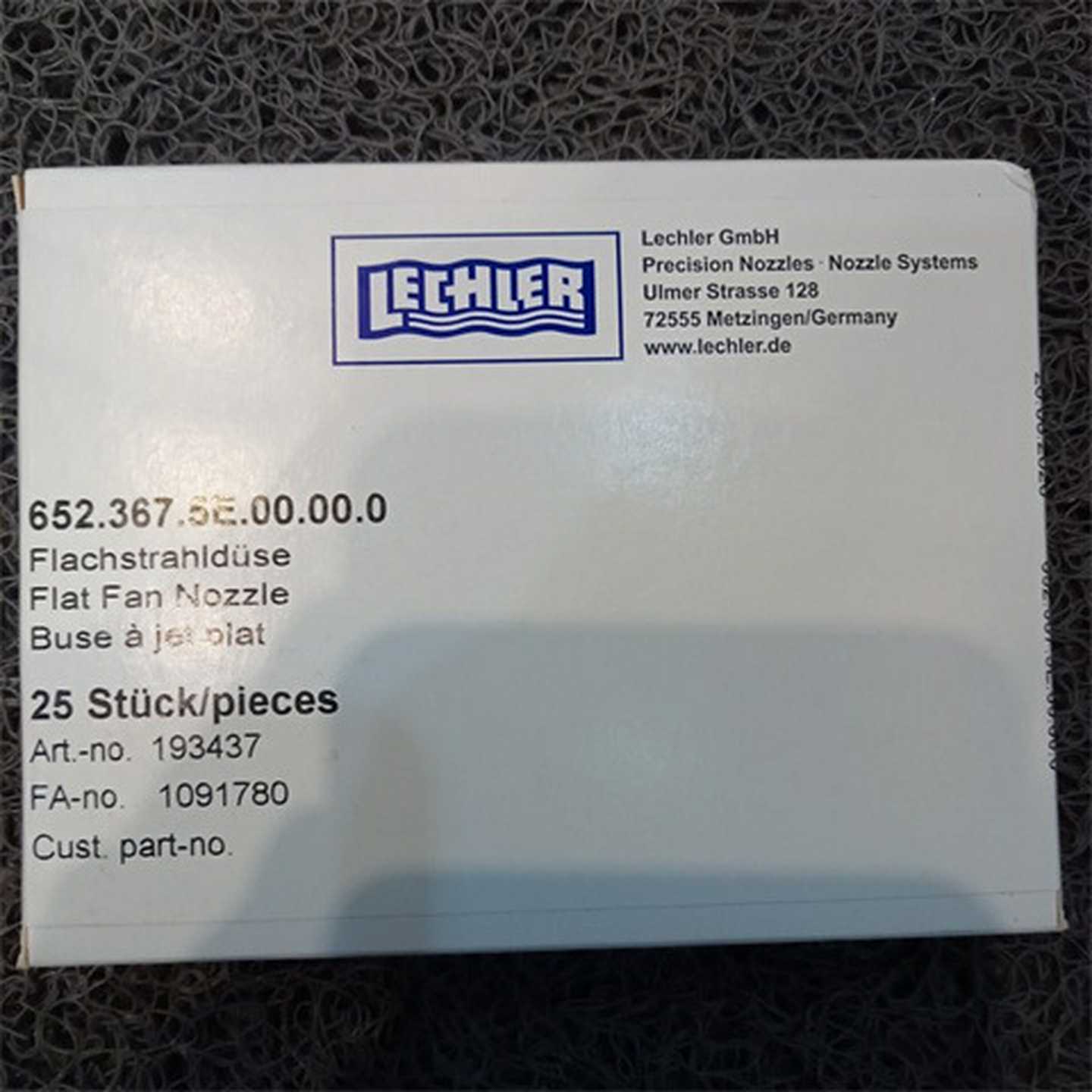 德国LECHLER喷嘴652.367.5E.00.0G0.0莱克勒全新原装