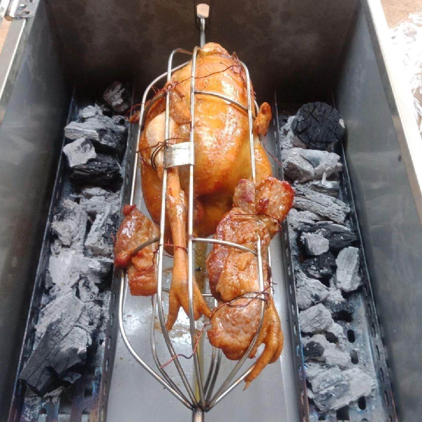 不锈钢烤鸭炉商用家用木炭双用烧鹅炉烧烤鸡翅羊腿吊炉烤肉串机