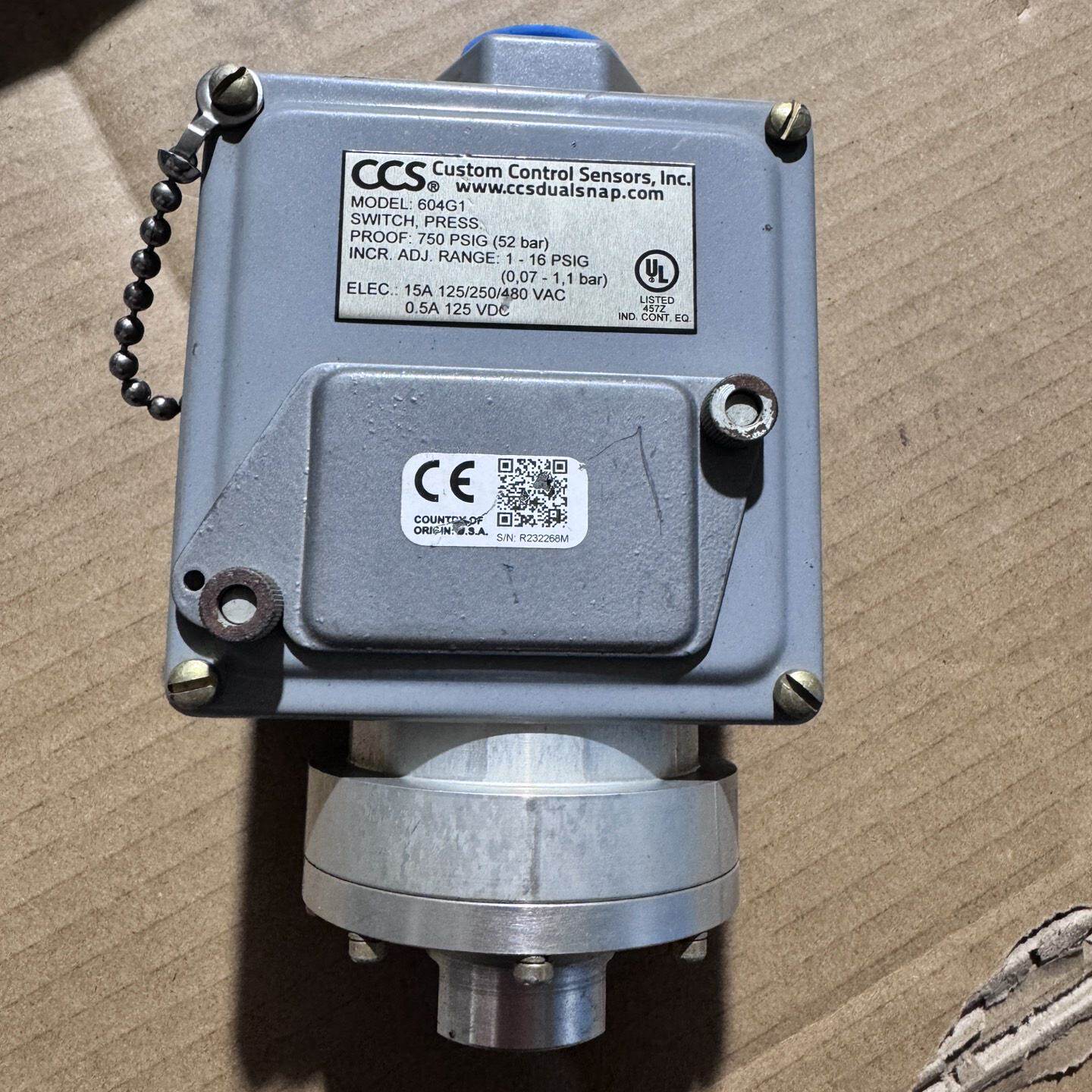 CCS压力开关604G1型号604G1带CE认证