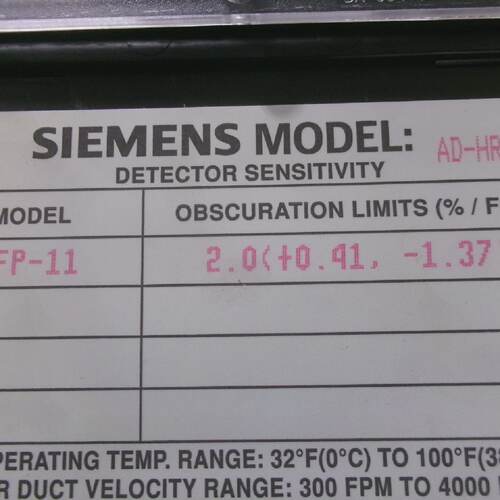 New Siemens ADHRHFP11 Air Duct Detector Photoelectric AK
