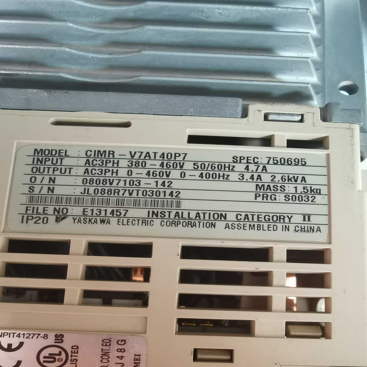 变频器750WCIMR-V7AT40P7实物图直询价