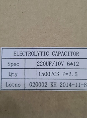 Electrolyting Capasitor 220UF10V 6*12 Lot Sale 4Box  6000Pcs