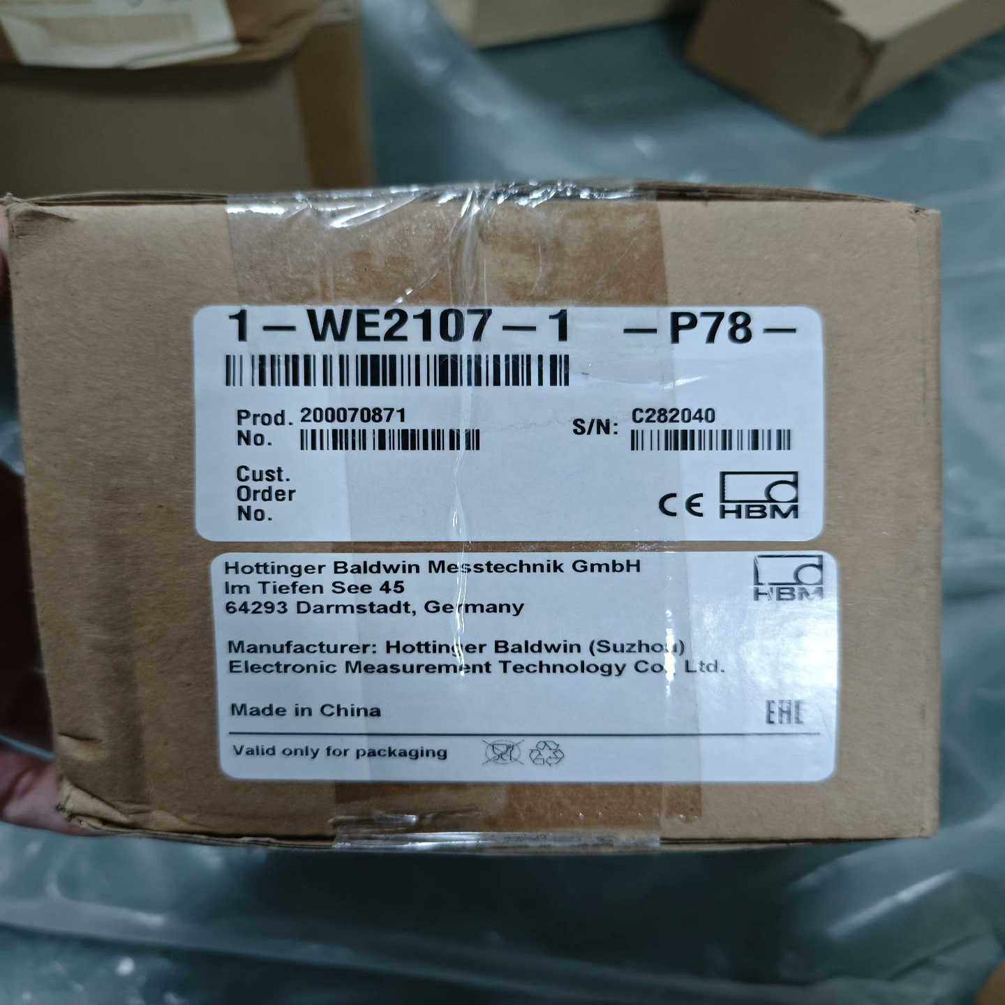 HBM称重传感器WE2107，1-WE2107-1询价