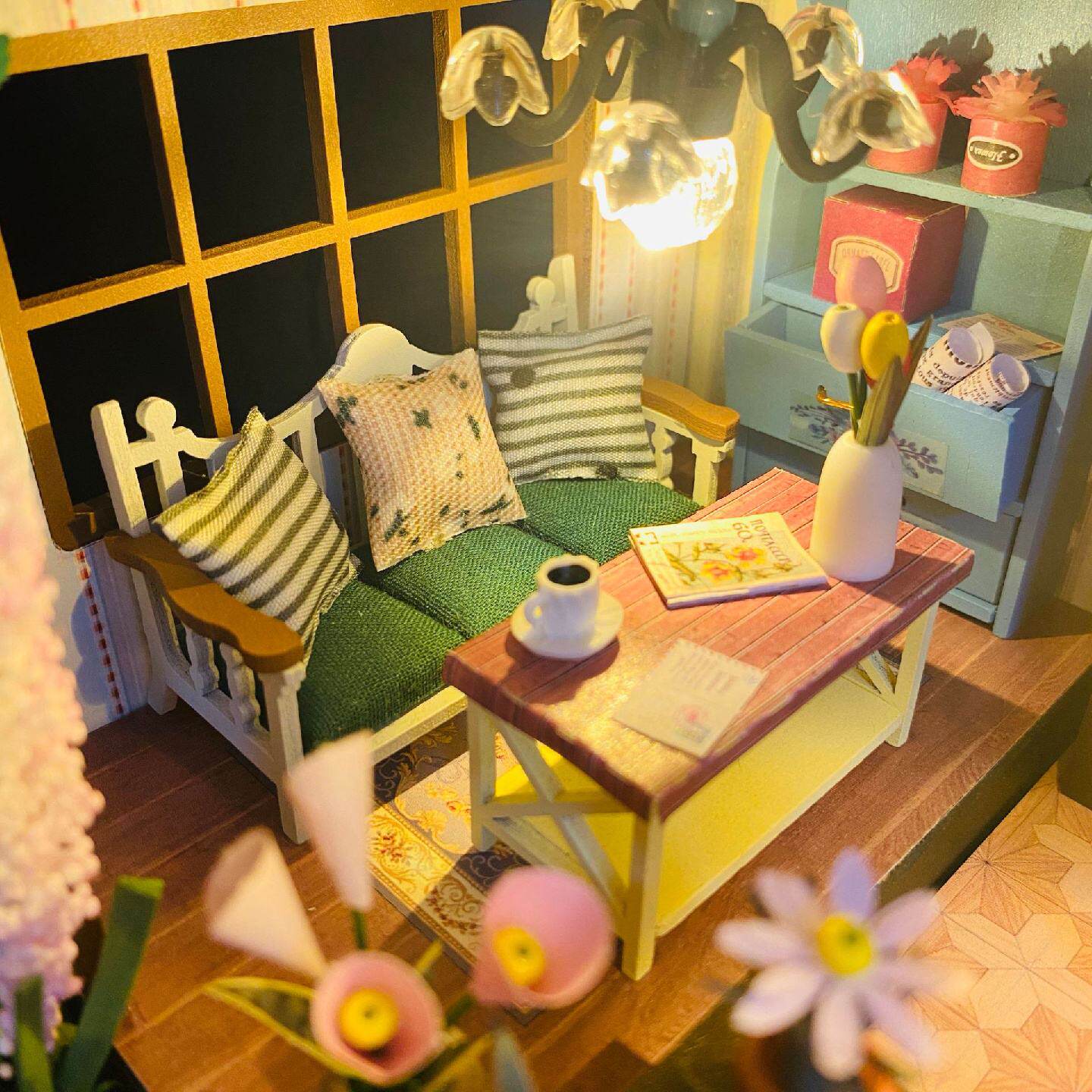 弘达diy小屋达西花房3d立体拼装双层摆件模型成人解压玩具送礼物