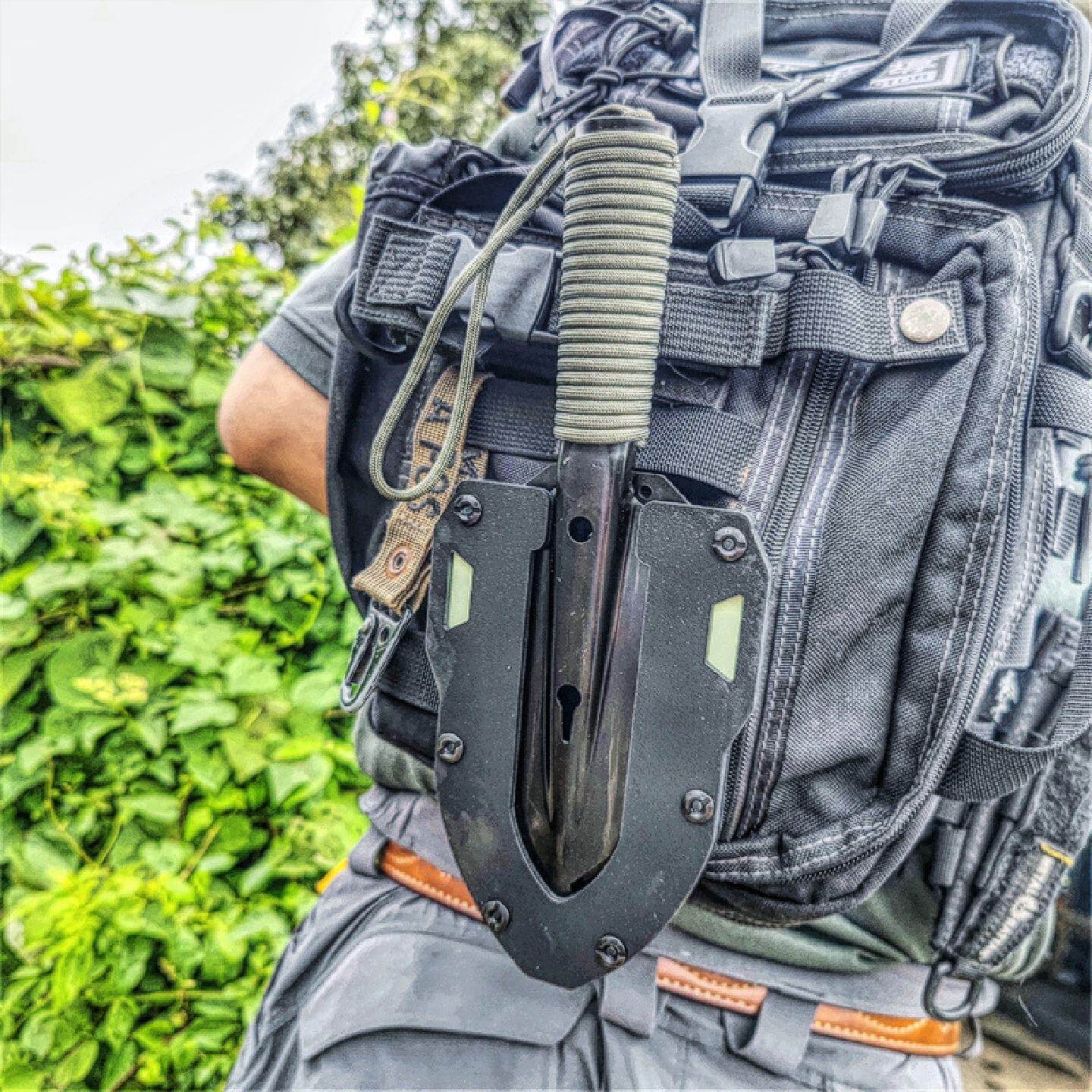 户外便携工兵锹露营工兵铲战术多功能小手铲套野外求生工具