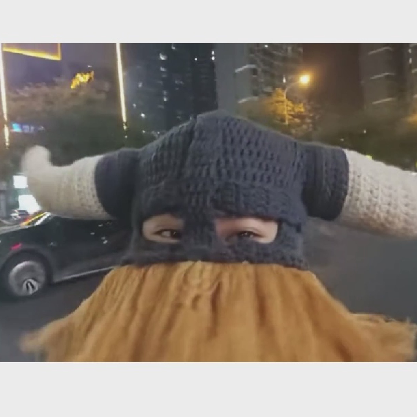 奥拉夫帽子牛角大胡子纯手工毛线帽子秋冬保暖搞怪送礼