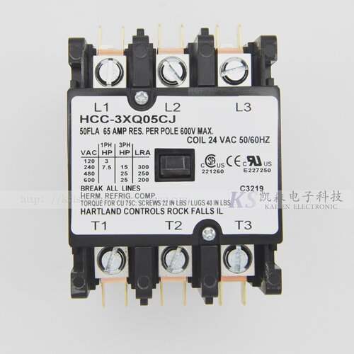 24V50A65AHCC-3XQ05CJ取暖设备空调热泵UL特灵三相交流接触器