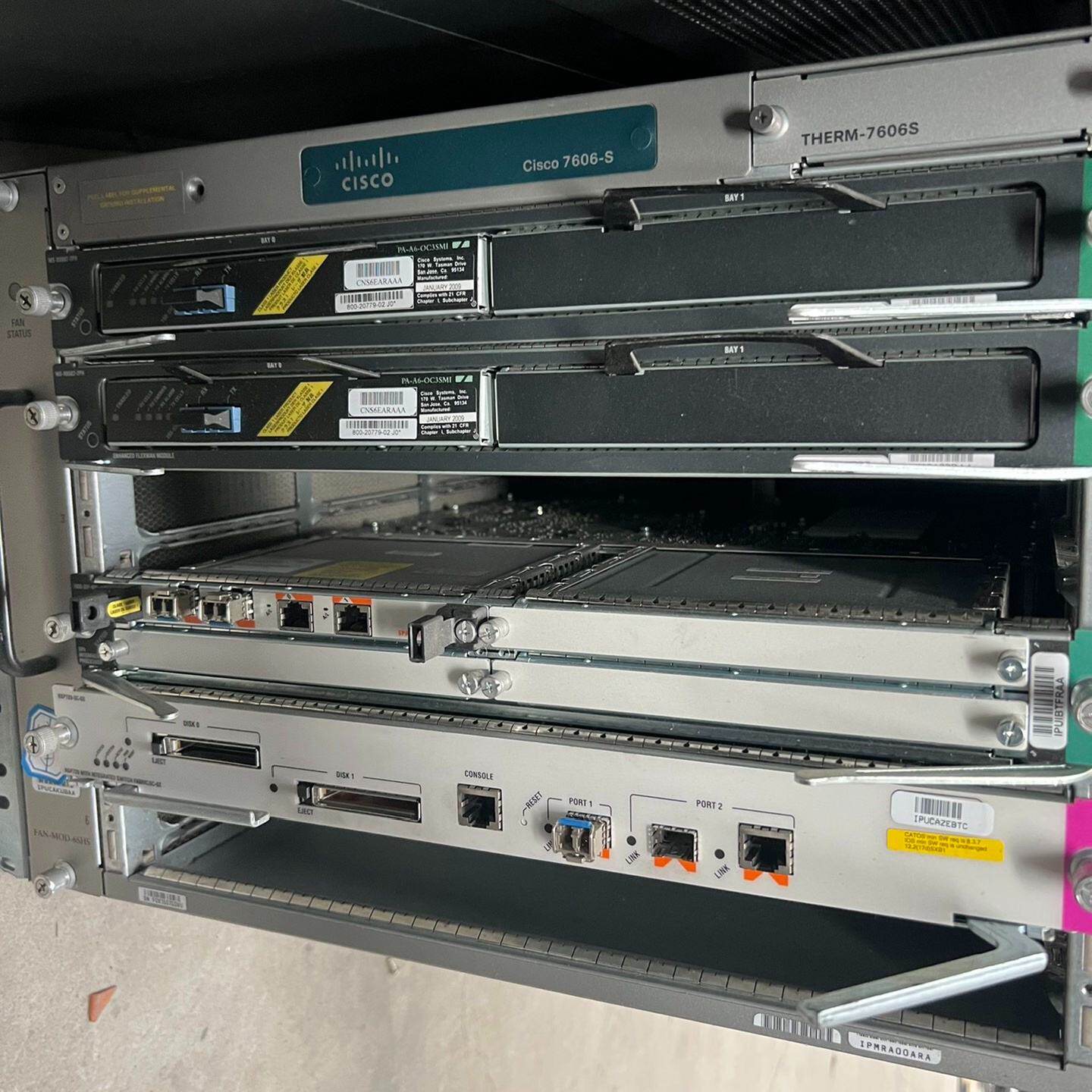 思科CISCO7606s7606s带双电源整机配置如图