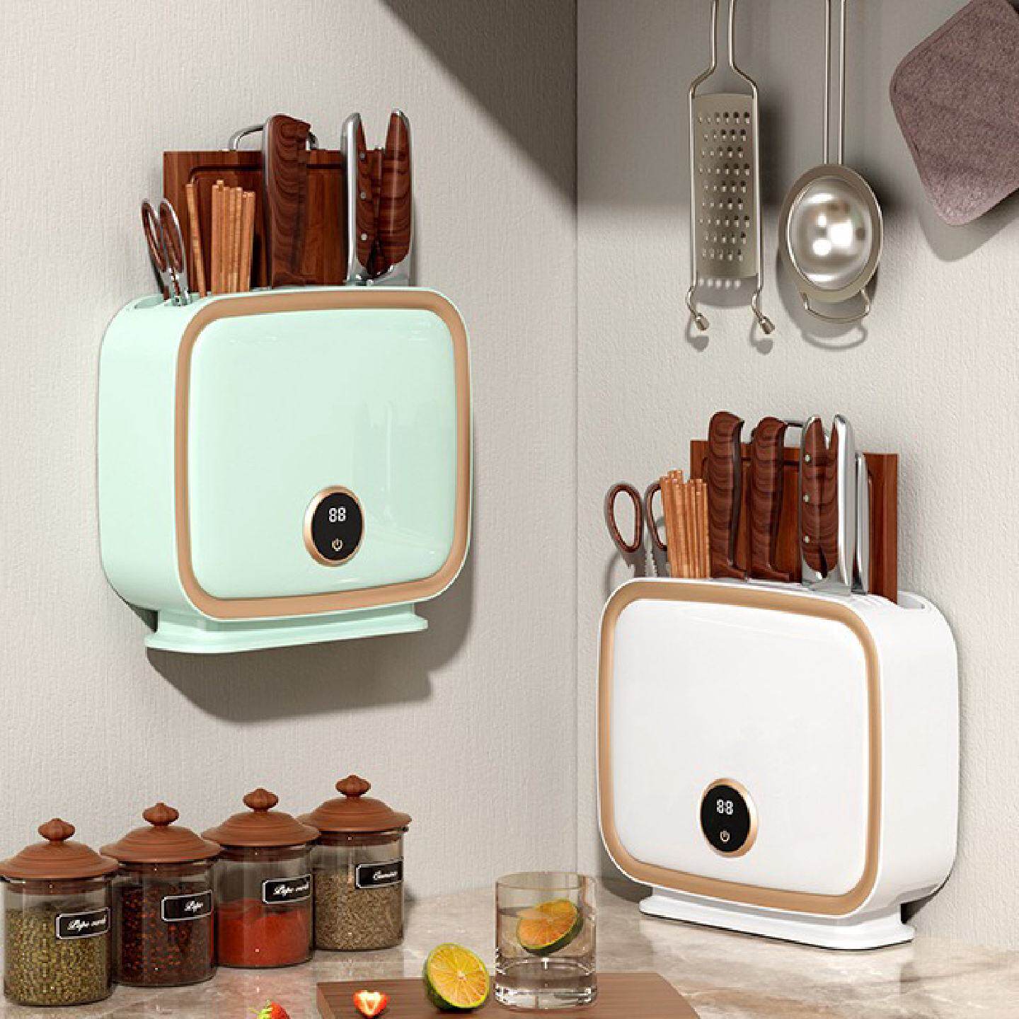 智能杀菌刀架烘干机刀具家用小型紫外线刀筷架消毒器砧板菜板筷子