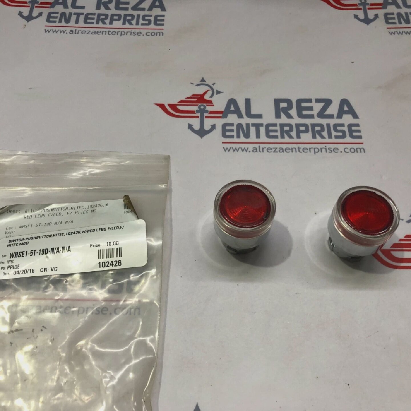 HITEC 102426 RED PUSH BUTTON LOT OF 2 UNIT