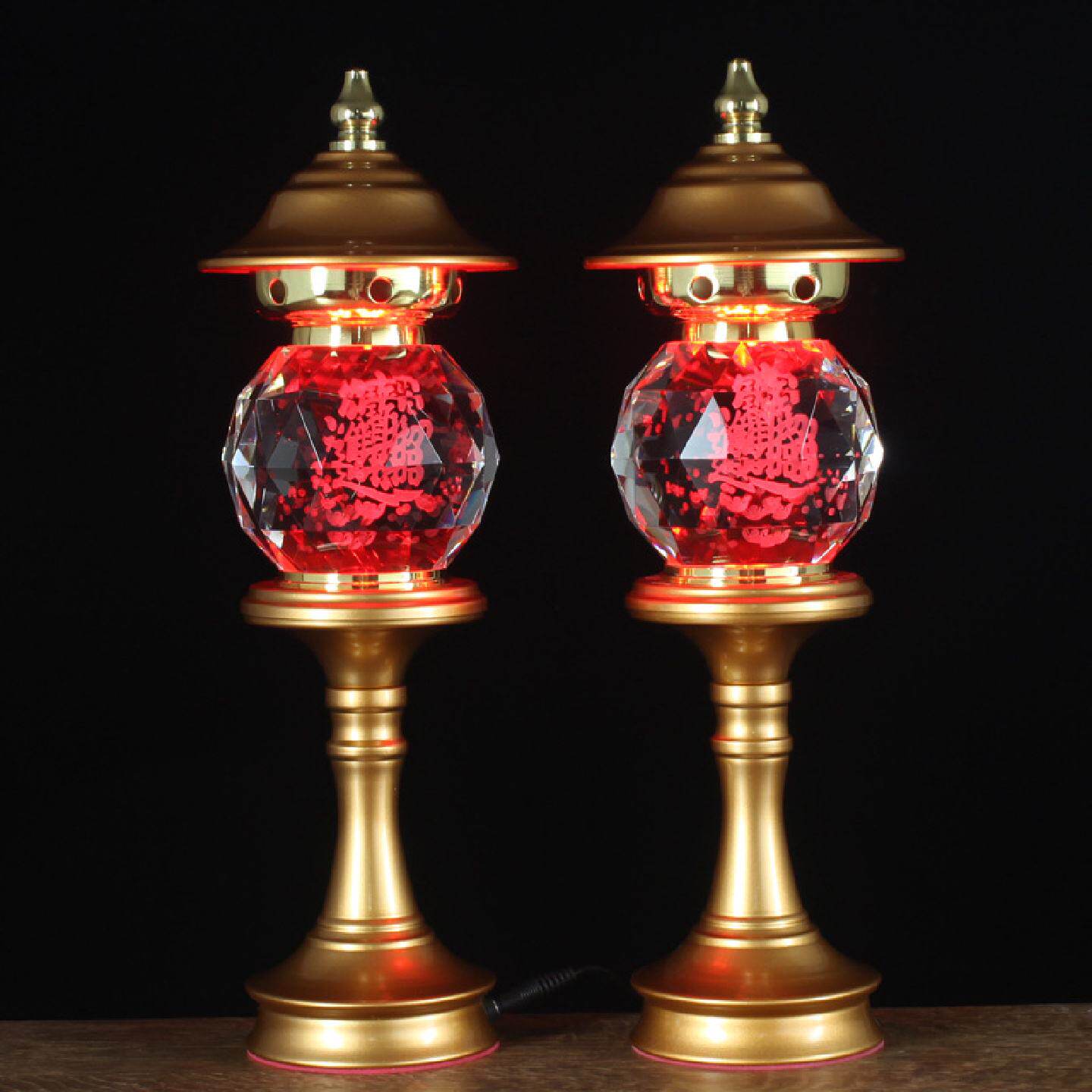 BK9K批发led水晶七彩莲花灯佛供灯财神灯关公佛前长明灯家用插电