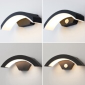 led户外防水壁灯感应拱形现代门口室外庭院阳台走廊过道外墙灯