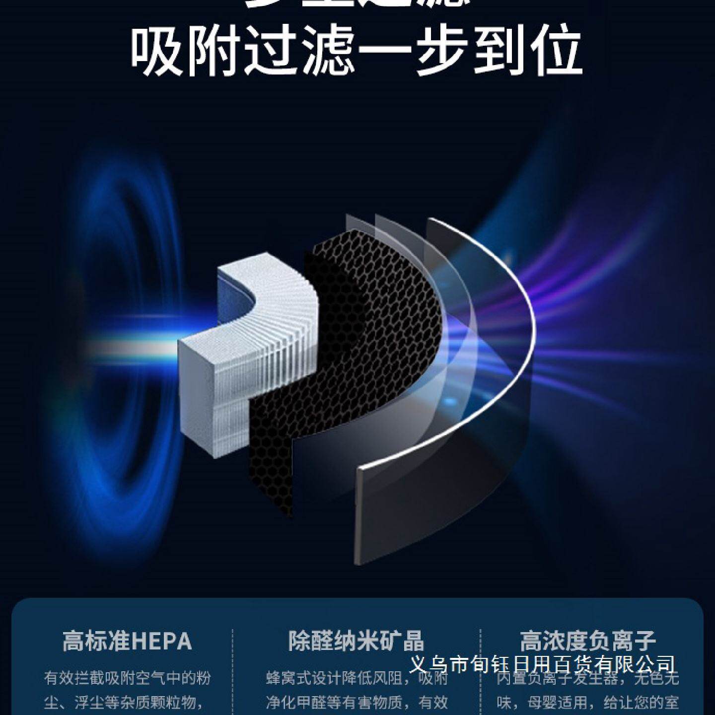 小型空气净化器家用除甲醛烟味二手烟办公室桌面迷你负离子净化机