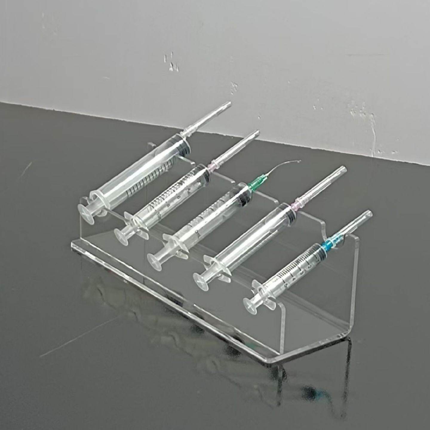 透明定制工具精品架子医院学校实验室注射器针筒收纳摆放展示架