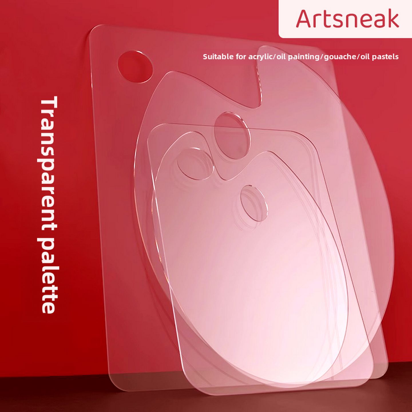 油画棒调色板透明亚克力调色盘儿童画画水粉油画丙烯国画颜料碟盘