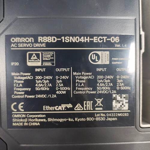 伺服驱动器R88D-1SN04H-ECT-06，400议价