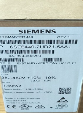 议价1P 6SE6440-2UC21-5BA1MM440 1.5KW变频器6SE64402UD215AA1