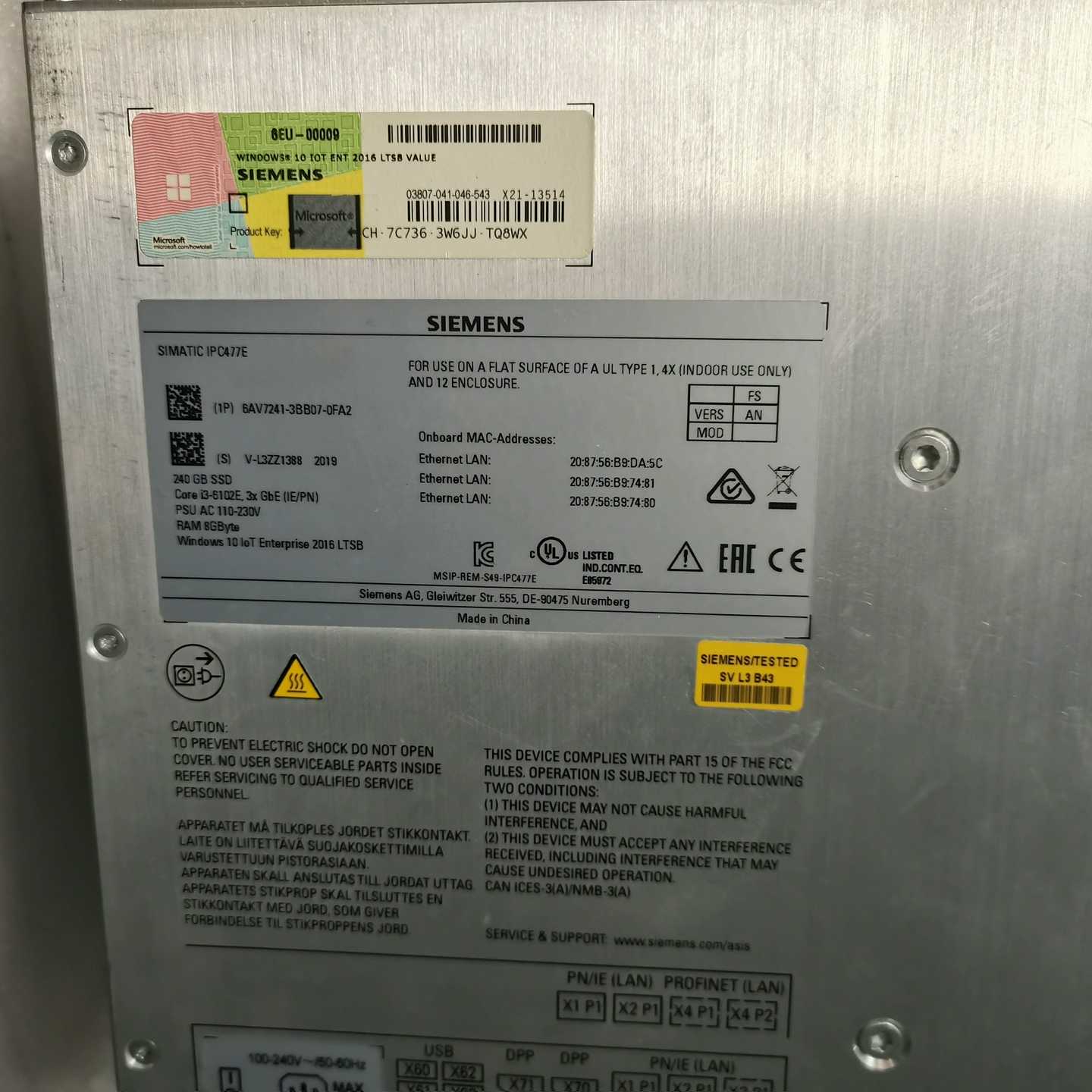 工控机6AV7241-3BB07-0FA2，议价询价