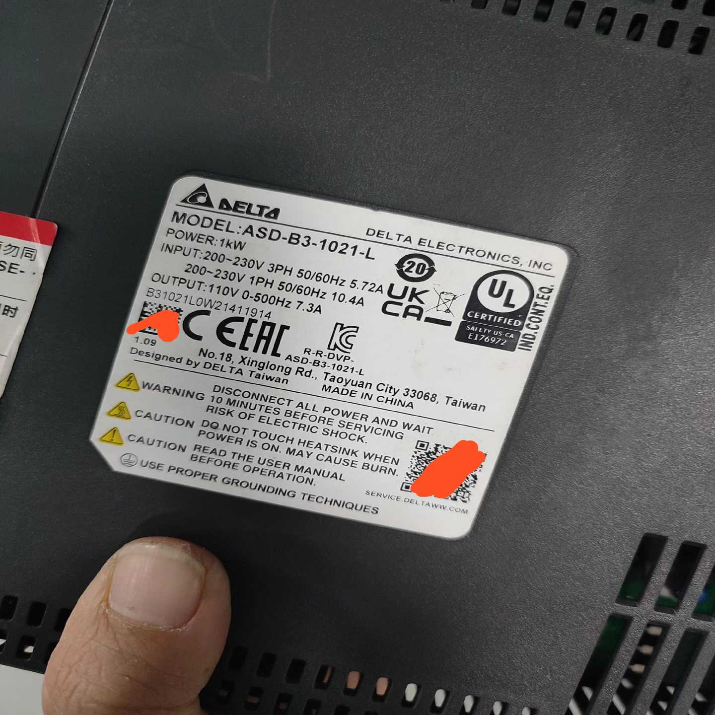 台达B3系列ASD-B3-1021-L1KW伺服驱动器询价