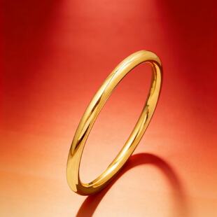 23金包银定制SZ210卡5.6亮面圆素圈手镯999足银47g包999足金3克