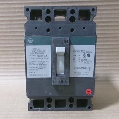 GE THED THED124050 2 Pole 50 Amp 480V Circuit Breaker TED124