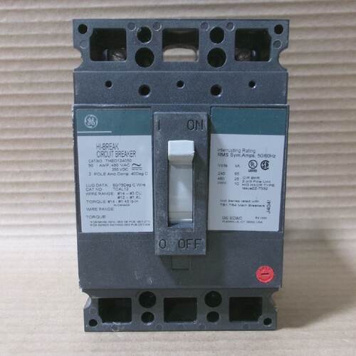GE THED THED124050 2 Pole 50 Amp 480V Circuit Breaker TED124
