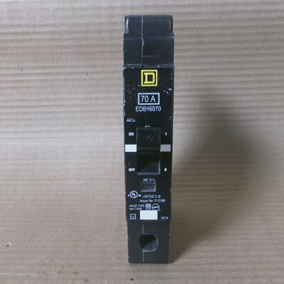 New Square D EDB EDB16070 1 Pole 70 Amp 600V Circuit Breaker