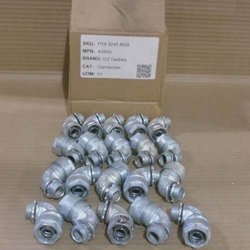 New Box of 20 OZ Gedney 4Q950 12 LiquidTight Connector Condu