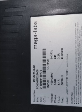 询价-megafabs上银伺服驱动器D20423SB0输